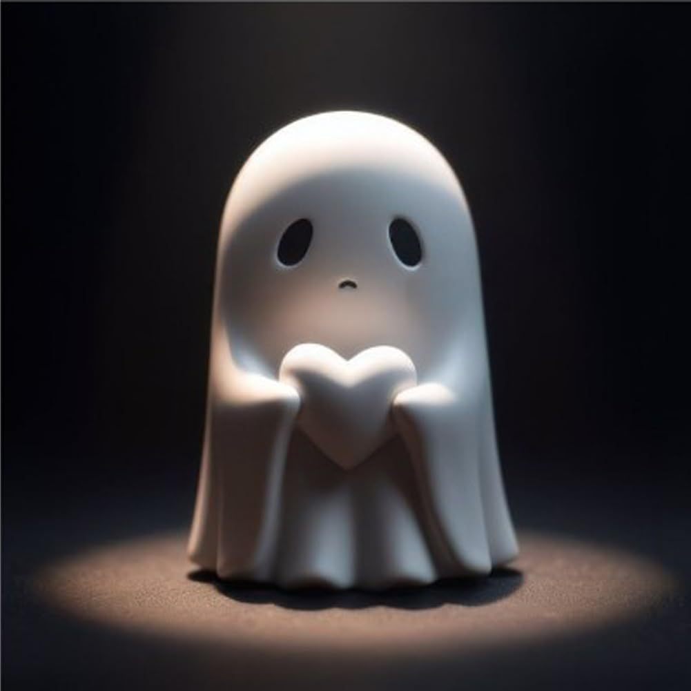 GhostMood figura de resina humorística - fantasma moderno de Halloween con estilo minimalista