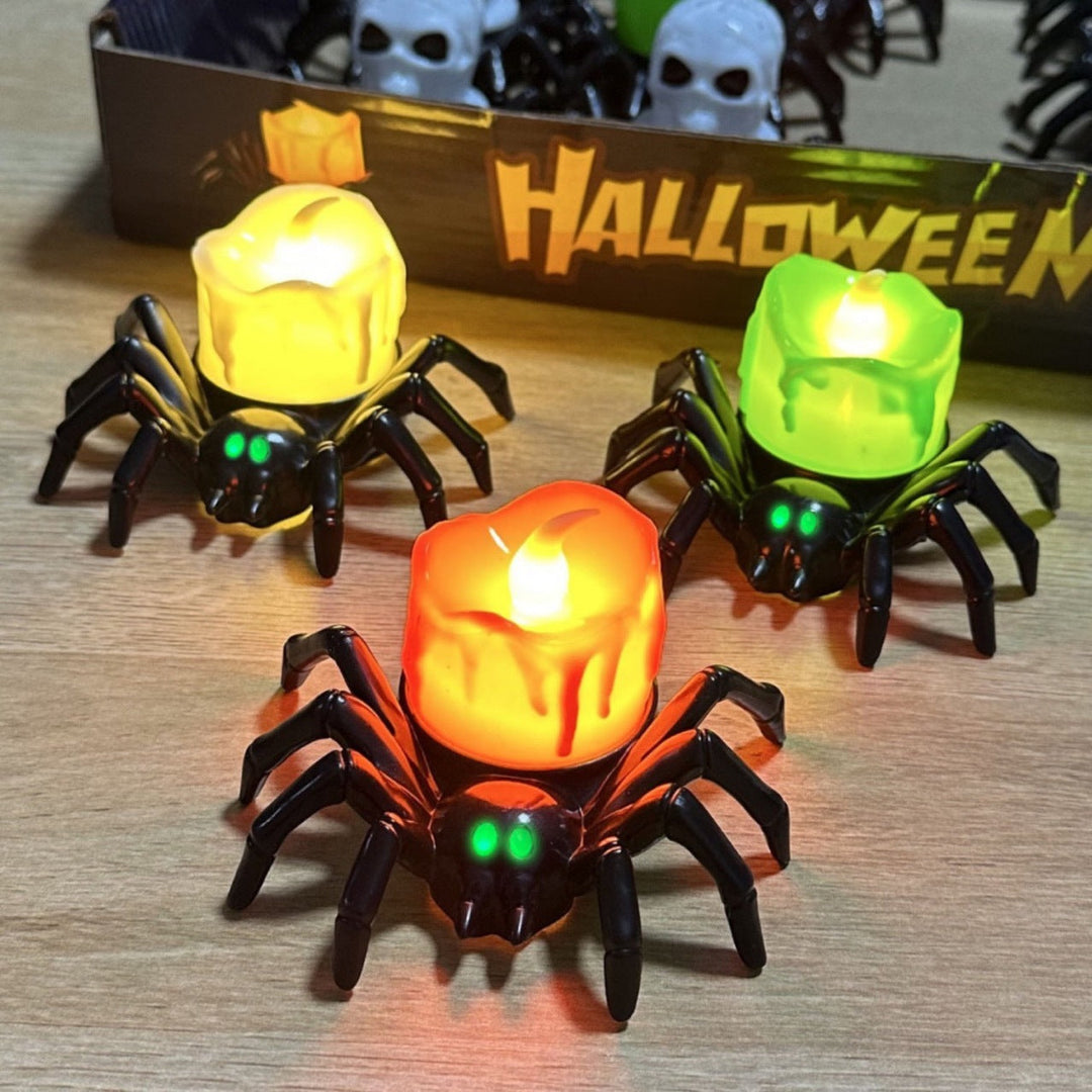 Lampă LED de lumânare Halloween - Decorațiune păianjen luminoasă înfricoșătoare