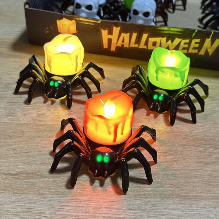 Lampă LED de lumânare Halloween - Decorațiune păianjen luminoasă înfricoșătoare