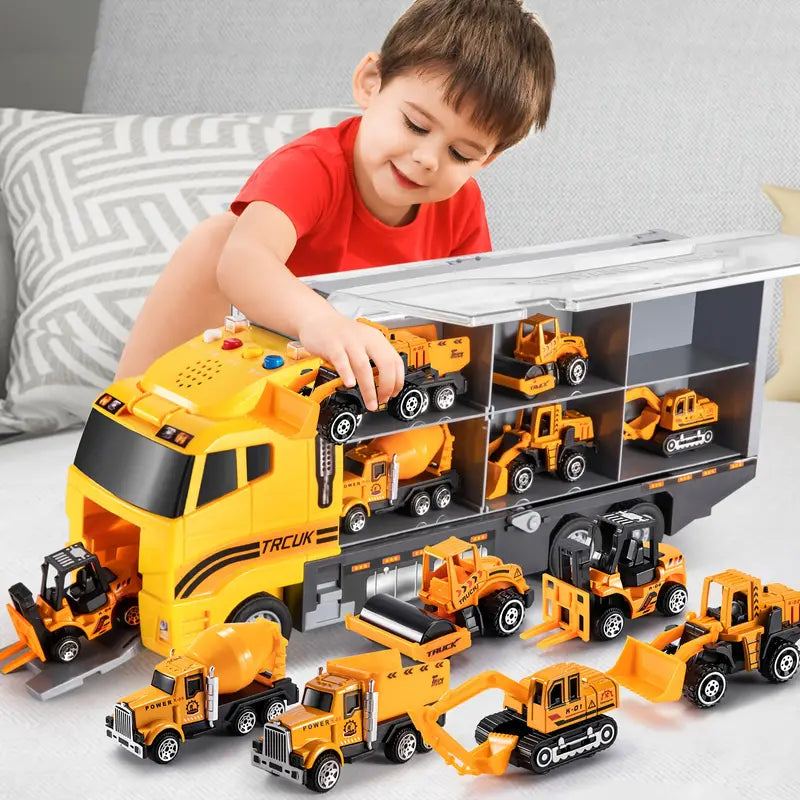 Kit de construção interativo para crianças | Conjunto pedagógico com veículos e ferramentas