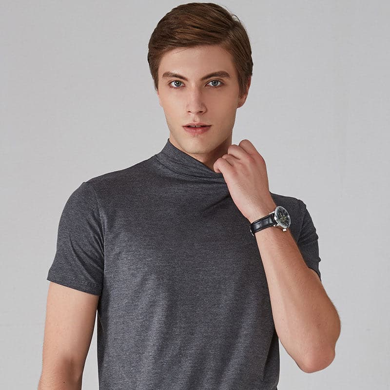 Jude - Slim fit -t-paita korkealla kauluksella miehille