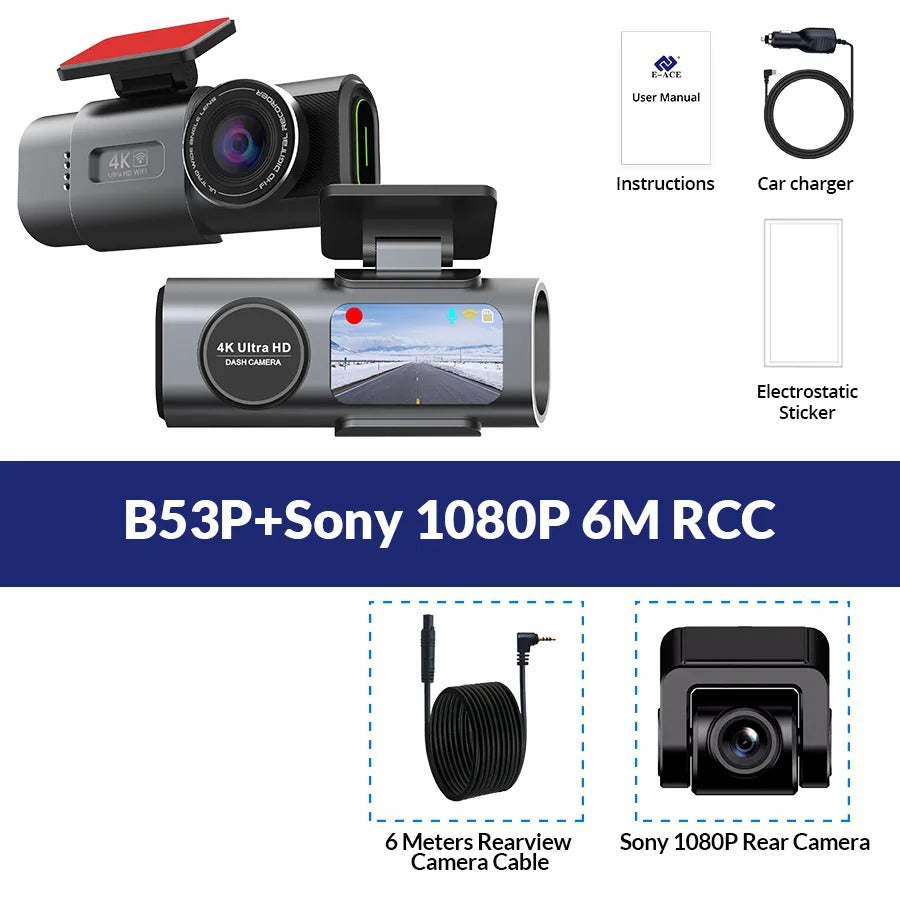 4K Dashcam for Car with GPS and Night Vision