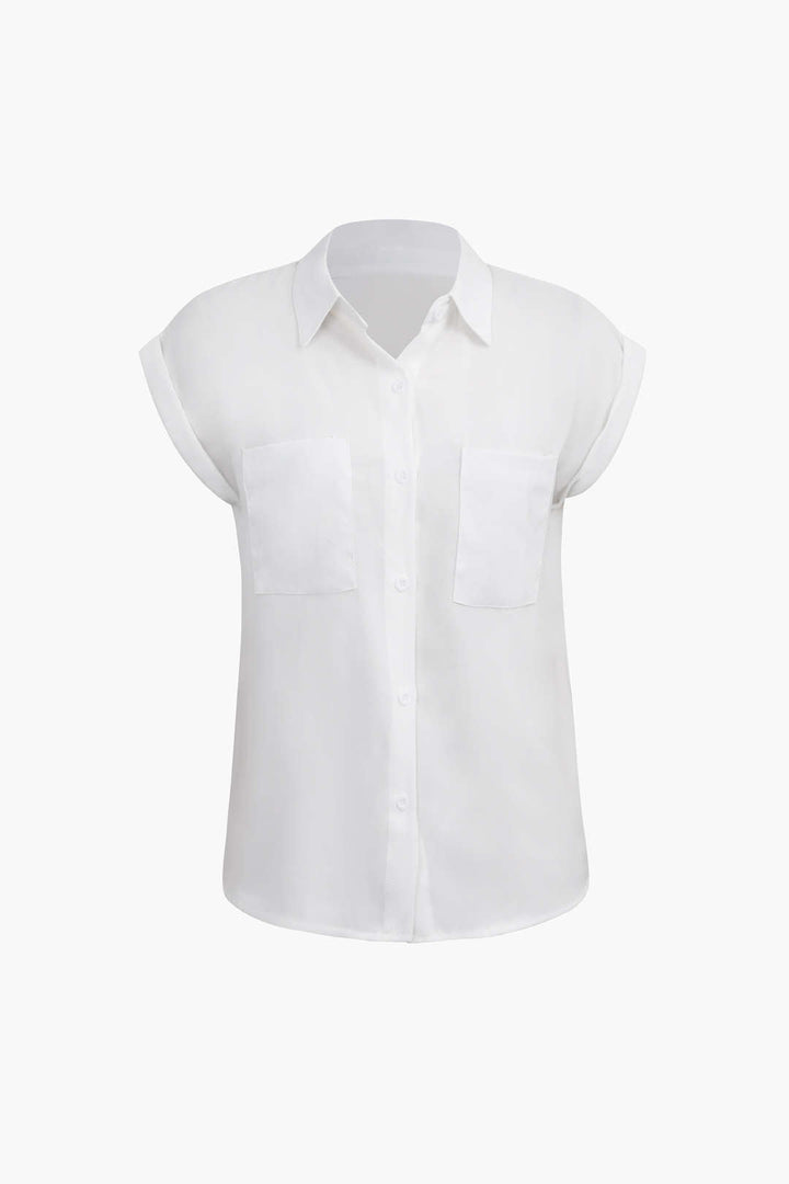 Vittoria Women's Shirt | Minimalist shirt with knot below and rolled up sleeves
