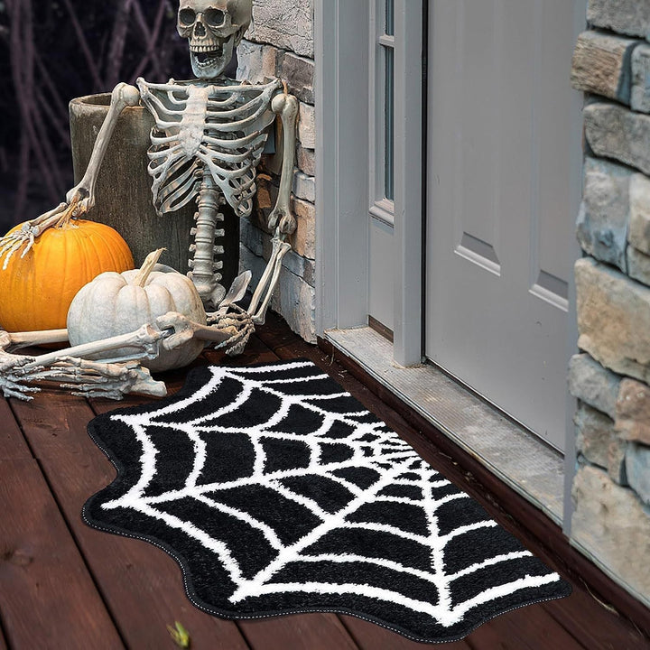 Covoraș de intrare Halloween Pânză de păianjen - Antiderapant, durabil și design înfricoșător