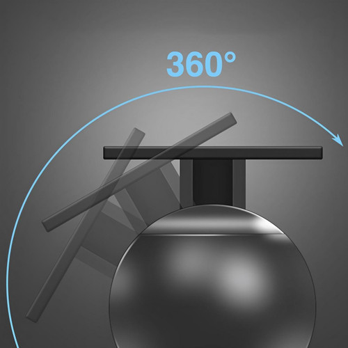 360 graders roterende kugleled til mobilholder, sort design, fleksibel justering, ideel til bilmontering, forbedret stabilitet og synsvinkel.