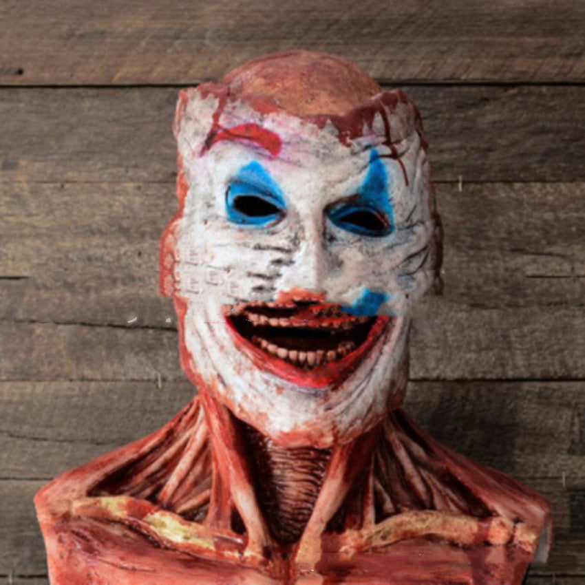 Mască de groază de Halloween pentru adulți - Clovn realist din vinil moale