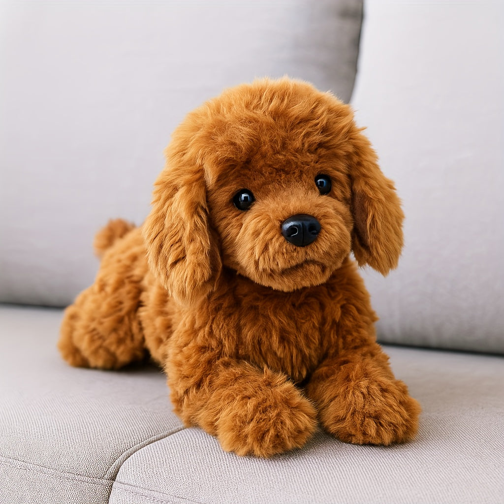 Cachorro de pelúcia macio e realista - brinquedo fofo para crianças e presentes