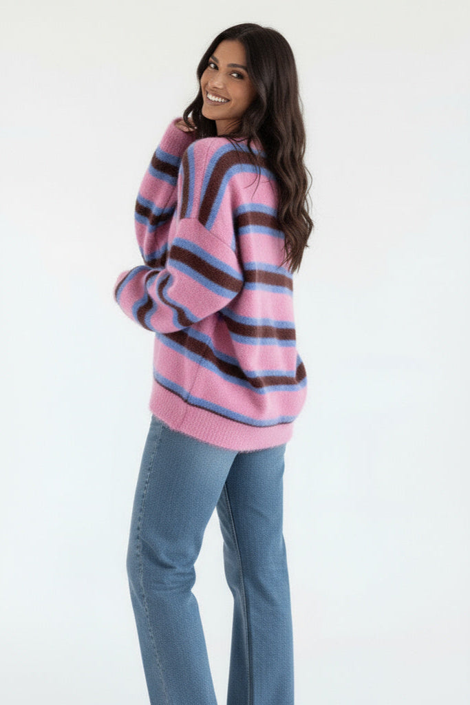 Oversized Striktrøje til Kvinder | Korean Streetstyle & Komfortabel Pasform