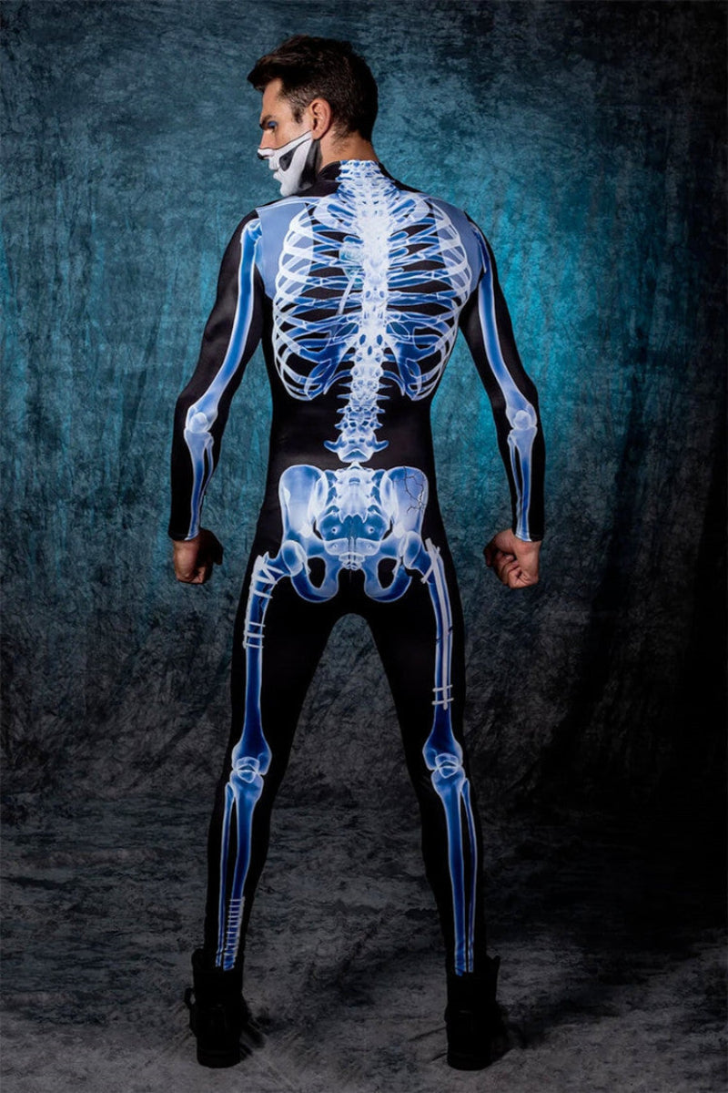 Costum schelet de Halloween - costum fosforescent pentru adulți