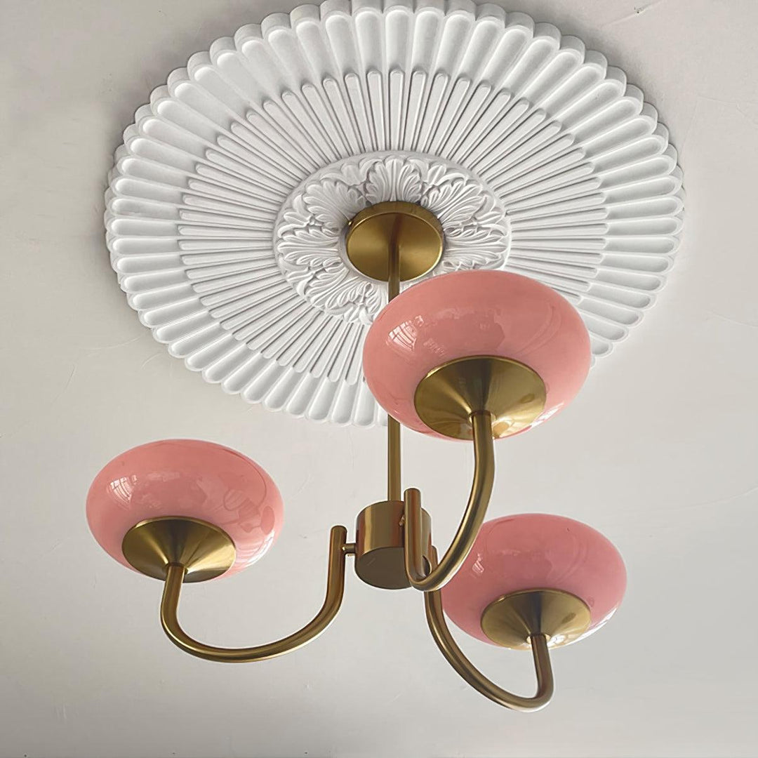 Lustre moderno em latão | Iluminação de teto elegante com bolas de vidro
