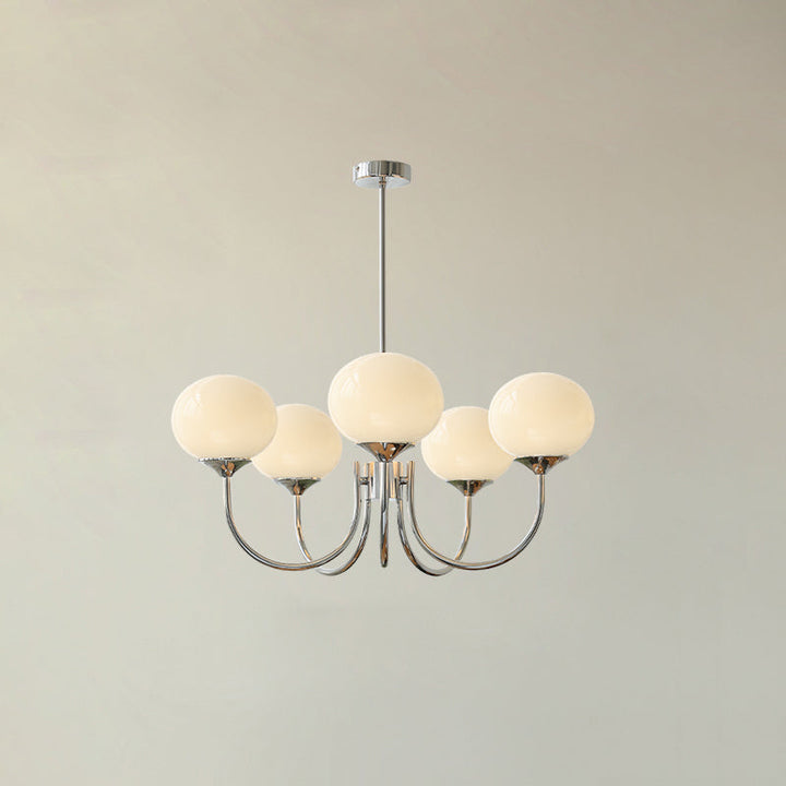 Lustre moderno em latão | Iluminação de teto elegante com bolas de vidro