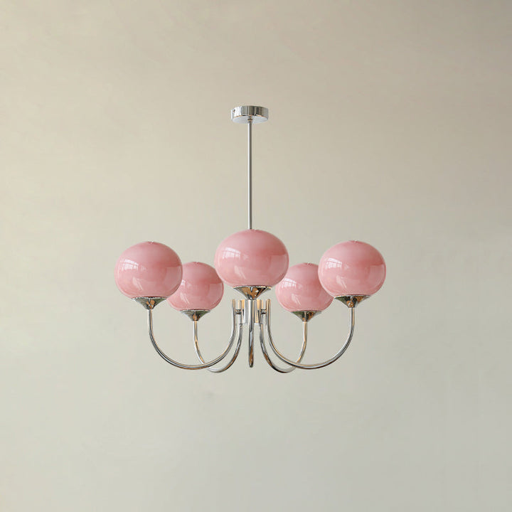 Lustre moderno em latão | Iluminação de teto elegante com bolas de vidro