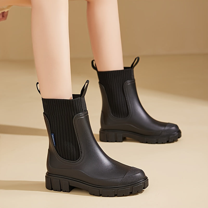 Botas de lluvia urbanas Storm impermeables y cómodas para mujer con tacón cuña