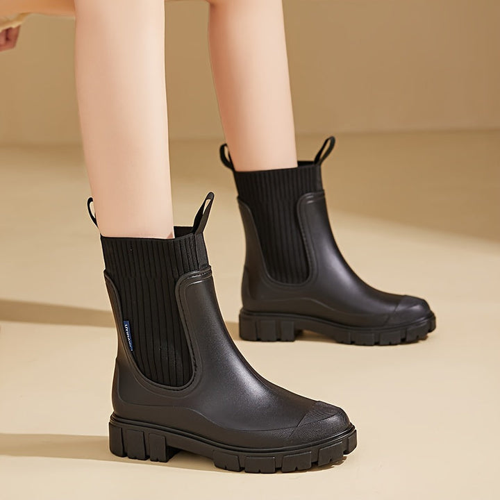 Botas de lluvia urbanas Storm impermeables y cómodas para mujer con tacón cuña