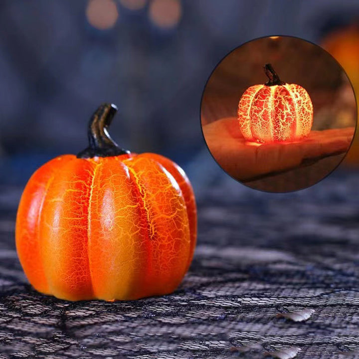 LED-calabaza de Halloween - decoración luminosa espeluznante hecha de resina duradera