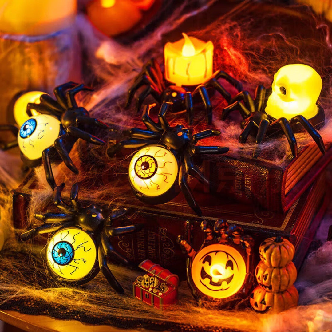 Lampă LED de lumânare Halloween - Decorațiune păianjen luminoasă înfricoșătoare