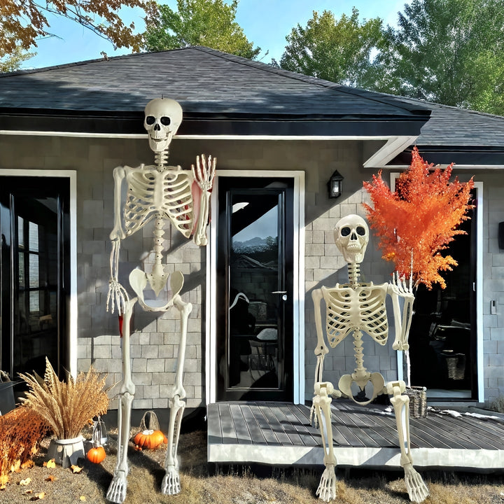 Esqueleto gigante de 1,8 m - decoración realista de Halloween para jardines y casas encantadas