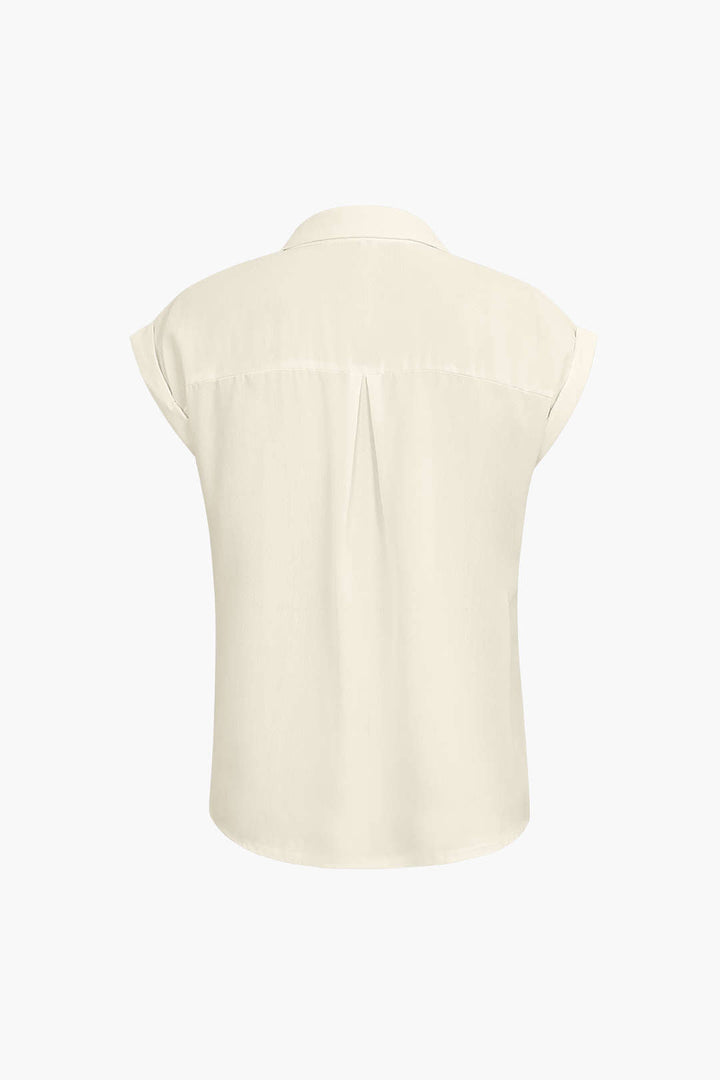 Vittoria Women's Shirt | Minimalist shirt with knot below and rolled up sleeves