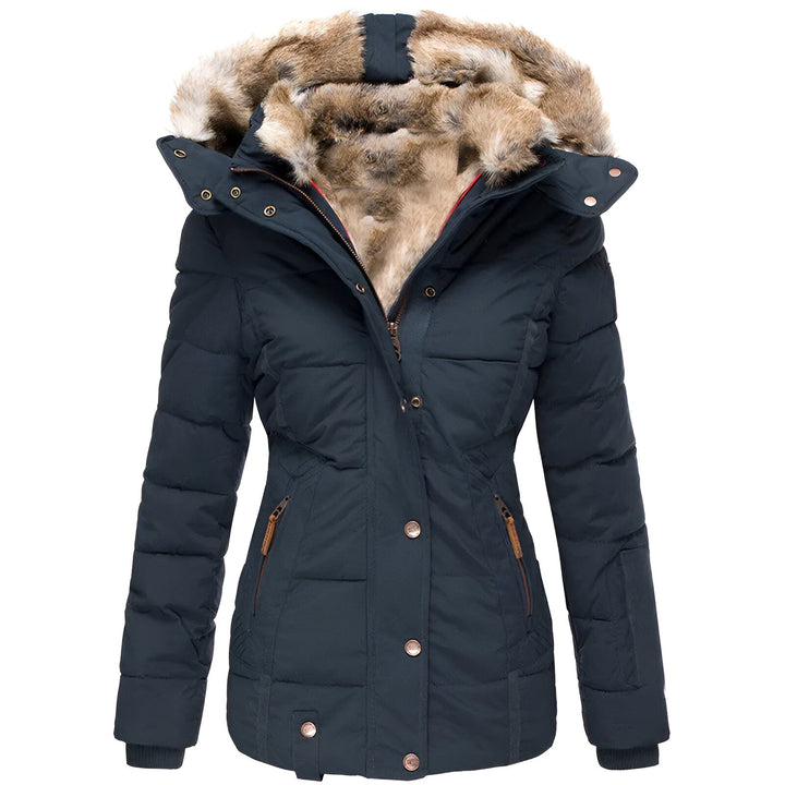 Quilted Winter Jacket for Women in Midi Length | Warm Padded Jacket with Hood