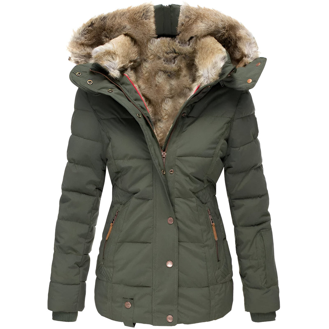 Quilted Winter Jacket for Women in Midi Length | Warm Padded Jacket with Hood