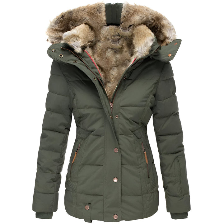 Quilted Winter Jacket for Women in Midi Length | Warm Padded Jacket with Hood