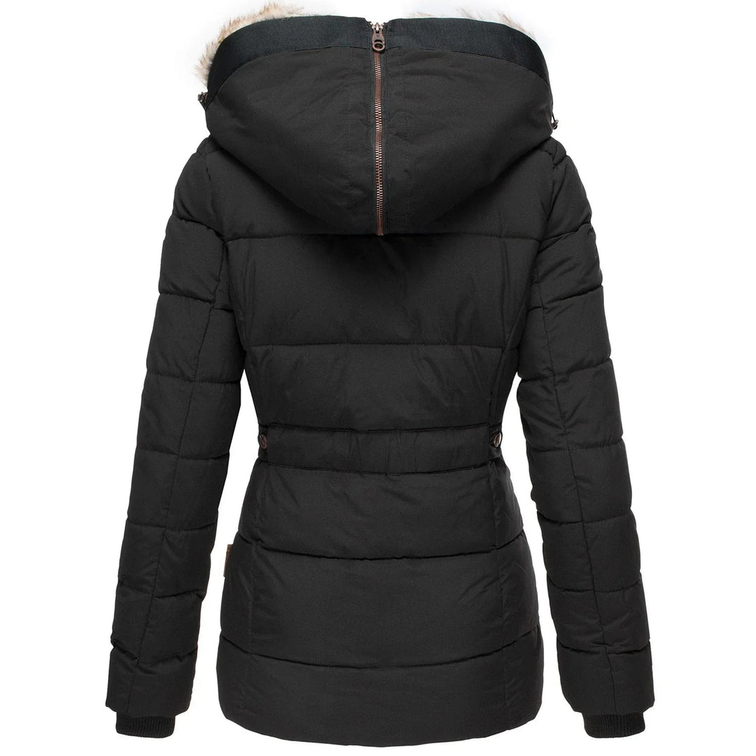 Quilted Winter Jacket for Women in Midi Length | Warm Padded Jacket with Hood