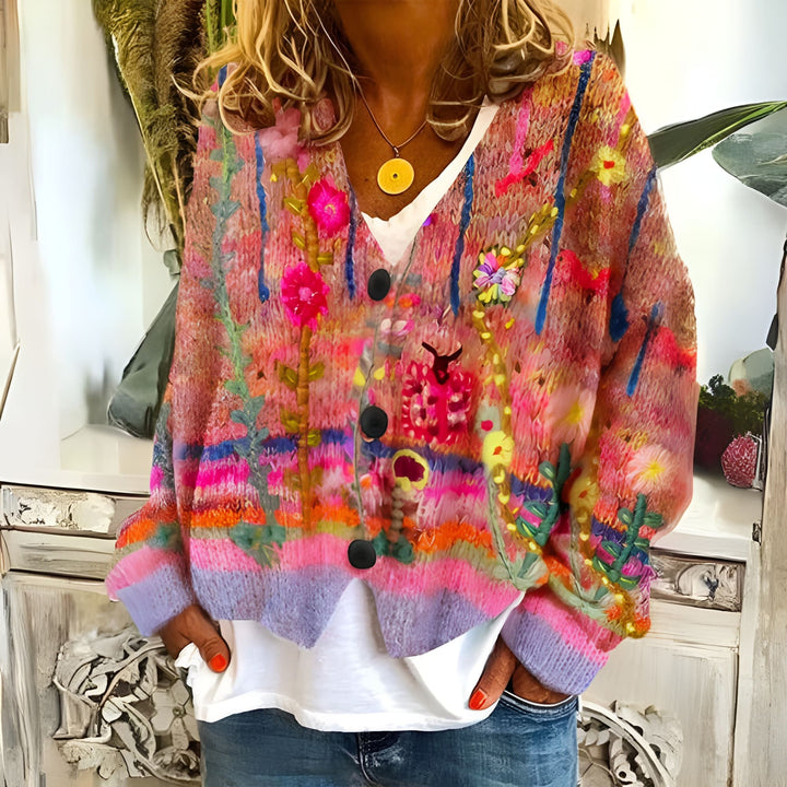 INÈS | Farverig & elegant cardigan til kvinder | Komfort & stil