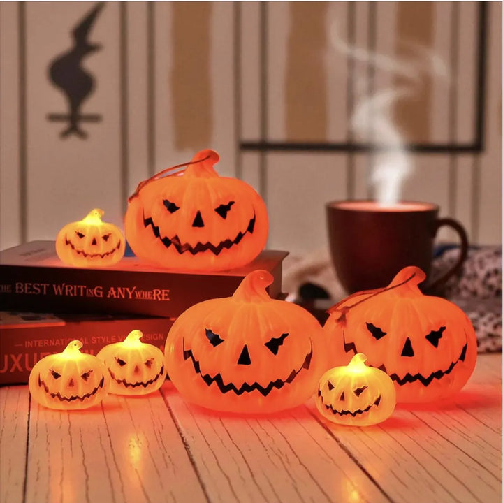Felinare LED de Halloween din dovleac - decorațiuni luminoase cu fantome și dovleci