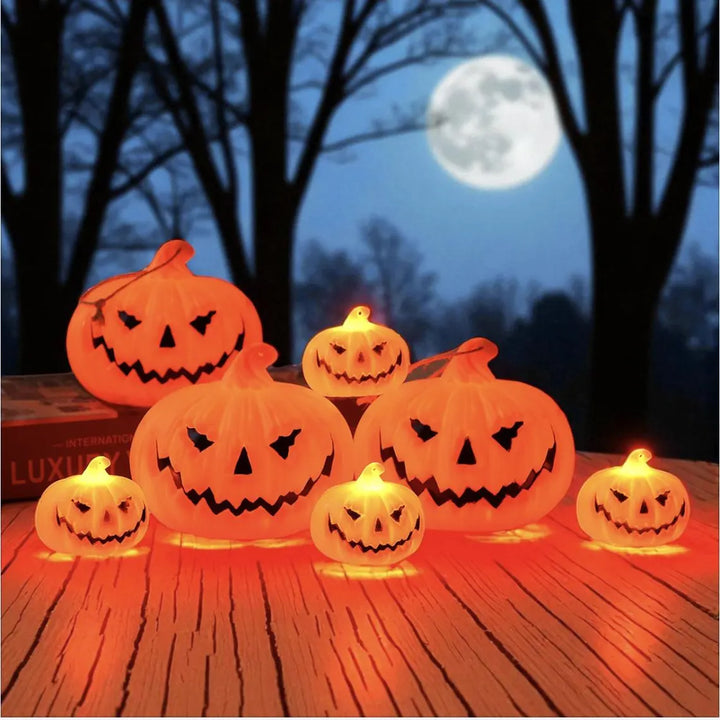 Felinare LED de Halloween din dovleac - decorațiuni luminoase cu fantome și dovleci