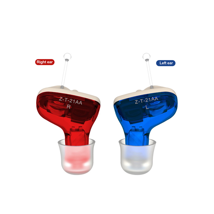 Invisible hearing aids with button batteries and crystal sound