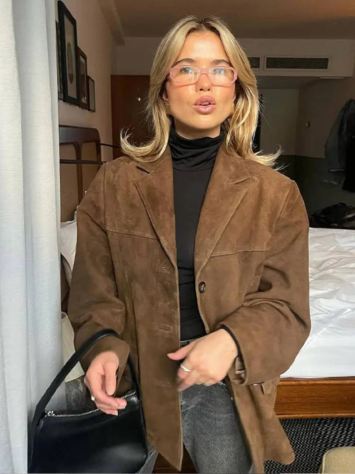 Zara Herre Efterårsjakke | Elegant Suedelook & Tidløst Design
