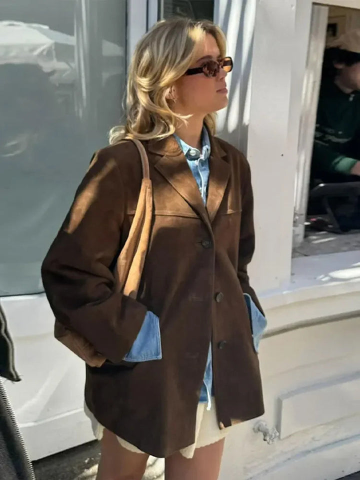 Zara Herre Efterårsjakke | Elegant Suedelook & Tidløst Design
