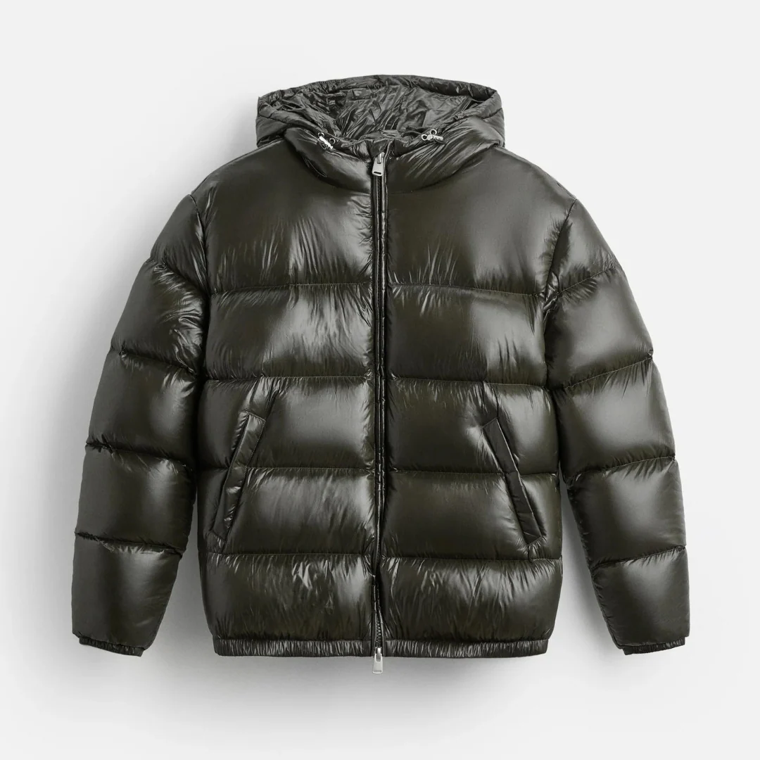 Chaqueta de forro polar extragrande para hombres | Acolchada, repelente al agua con capucha