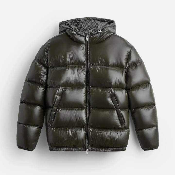Chaqueta de forro polar extragrande para hombres | Acolchada, repelente al agua con capucha