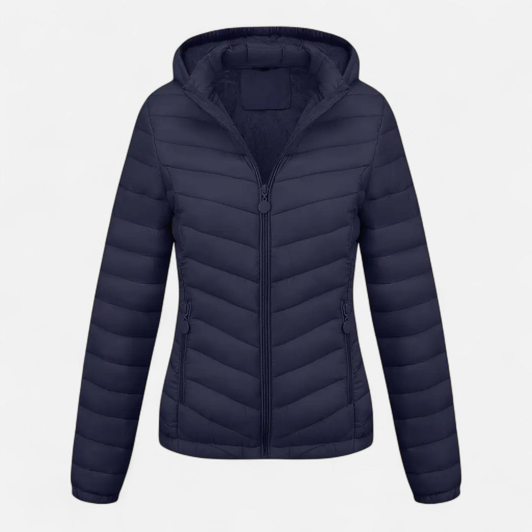 Klassisk Dame Vinterjakke | Elegant Design Lynlås Lukning Tidløs Stil