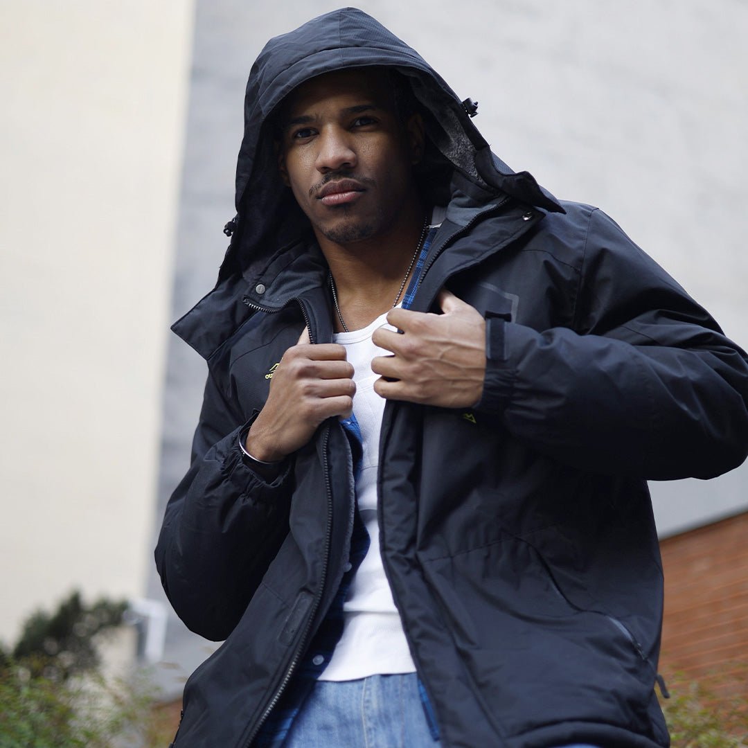 Wodoodporna kurtka narciarska dla mężczyzn z miękką podszewką z polaru i praktycznymi kieszeniami do sportów zimowych