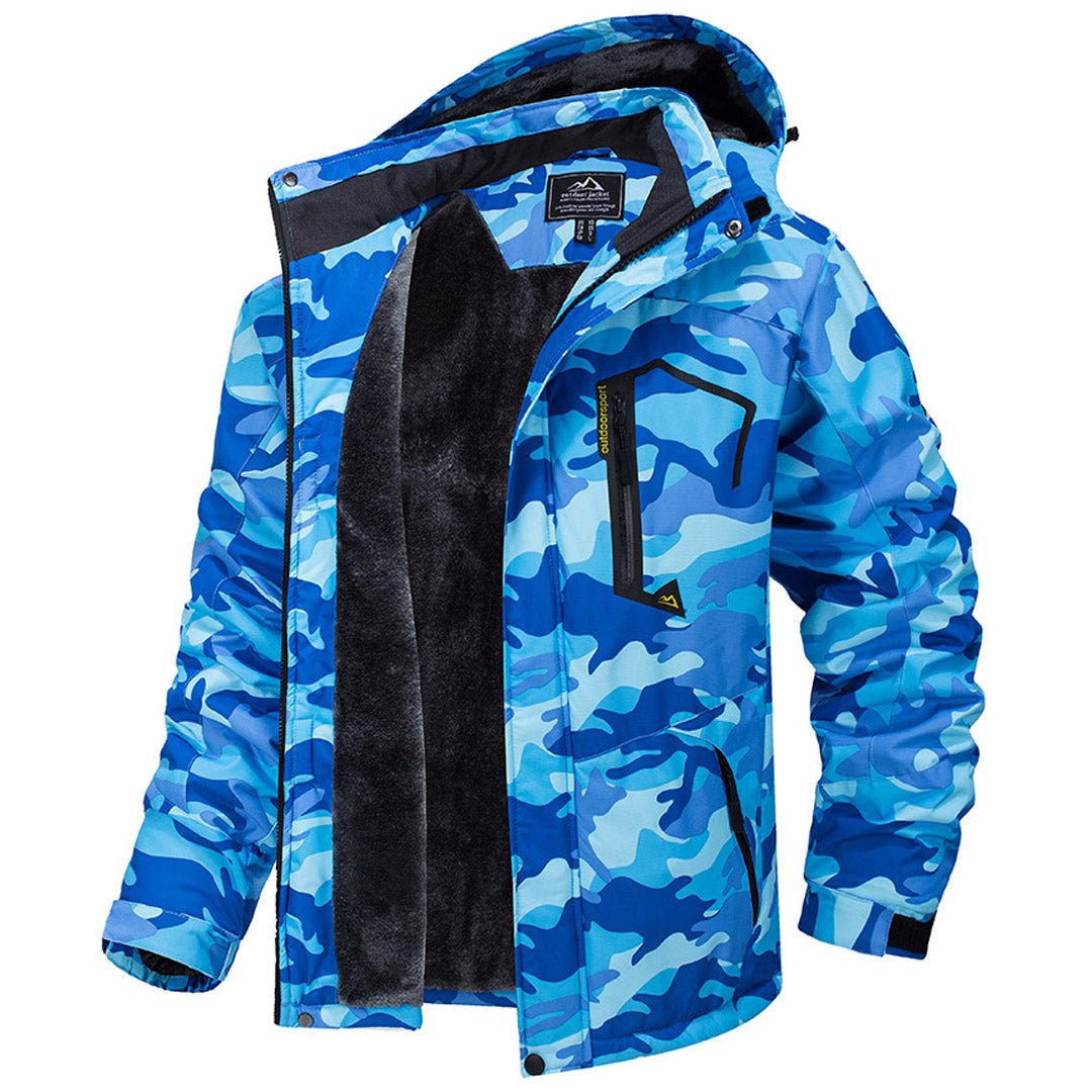 Wodoodporna kurtka narciarska dla mężczyzn z miękką podszewką z polaru i praktycznymi kieszeniami do sportów zimowych