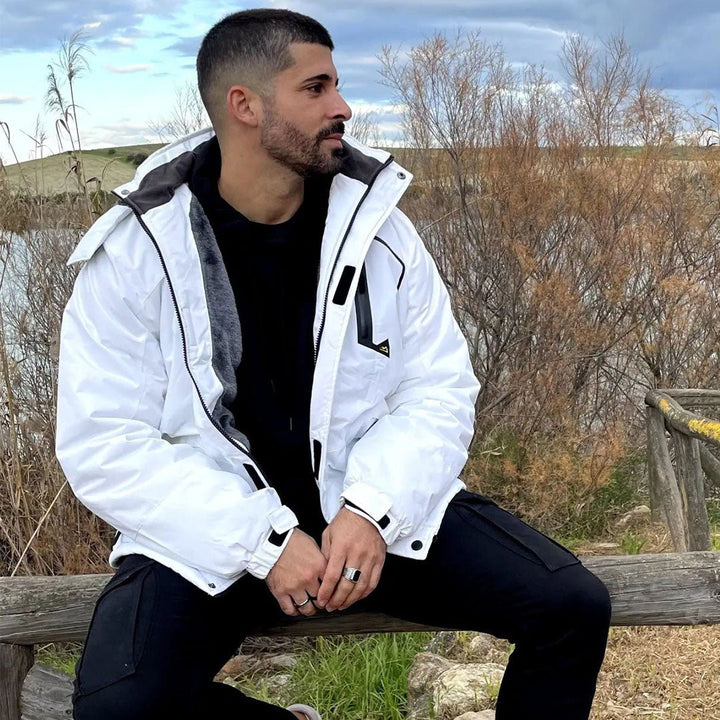 Wodoodporna kurtka narciarska dla mężczyzn z miękką podszewką z polaru i praktycznymi kieszeniami do sportów zimowych