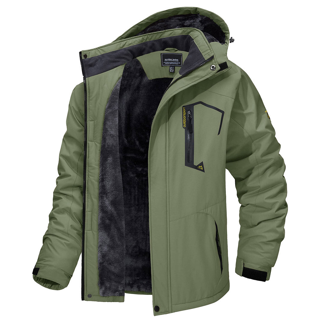 Wodoodporna kurtka narciarska dla mężczyzn z miękką podszewką z polaru i praktycznymi kieszeniami do sportów zimowych