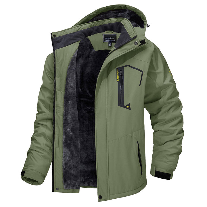 Wodoodporna kurtka narciarska dla mężczyzn z miękką podszewką z polaru i praktycznymi kieszeniami do sportów zimowych