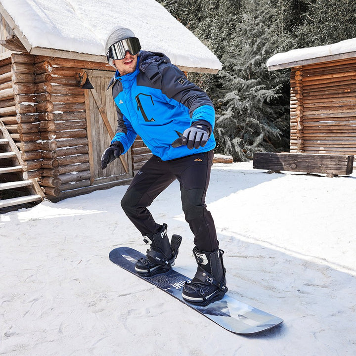 Wodoodporna kurtka narciarska dla mężczyzn z miękką podszewką z polaru i praktycznymi kieszeniami do sportów zimowych