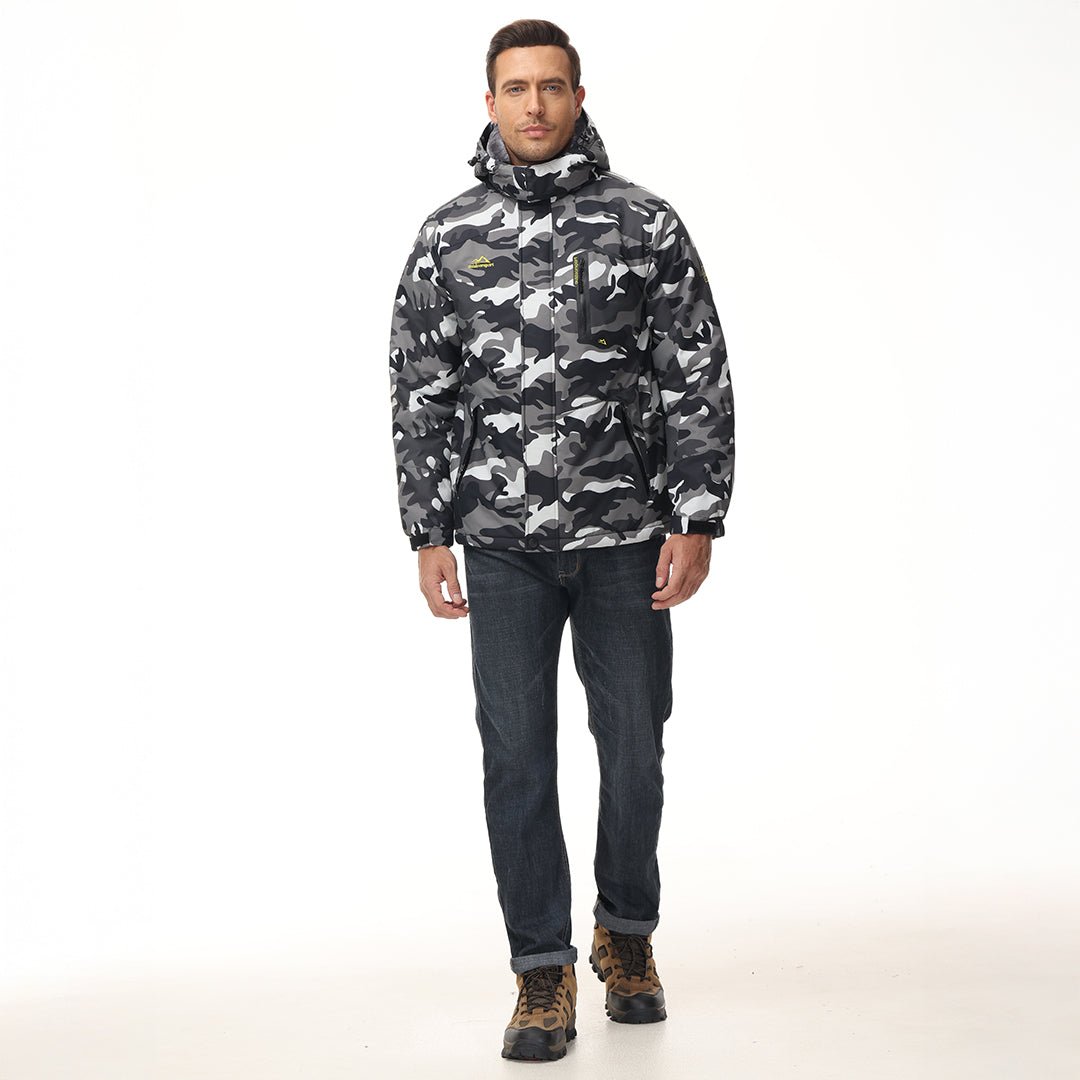 Wodoodporna kurtka narciarska dla mężczyzn z miękką podszewką z polaru i praktycznymi kieszeniami do sportów zimowych