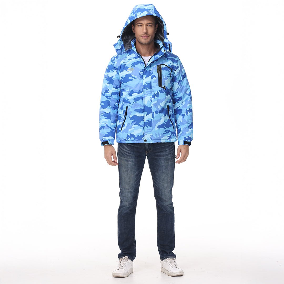 Wodoodporna kurtka narciarska dla mężczyzn z miękką podszewką z polaru i praktycznymi kieszeniami do sportów zimowych