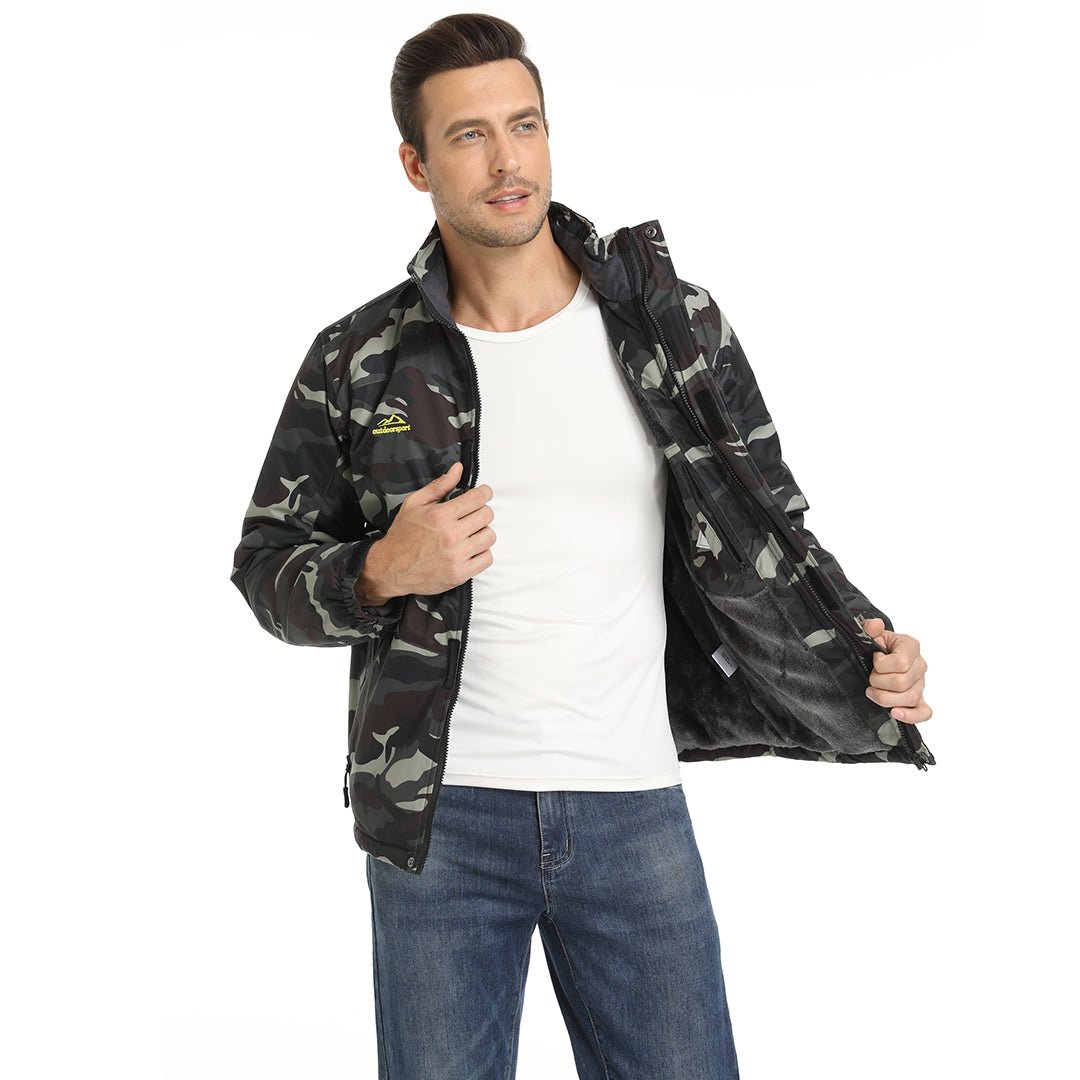 Wodoodporna kurtka narciarska dla mężczyzn z miękką podszewką z polaru i praktycznymi kieszeniami do sportów zimowych