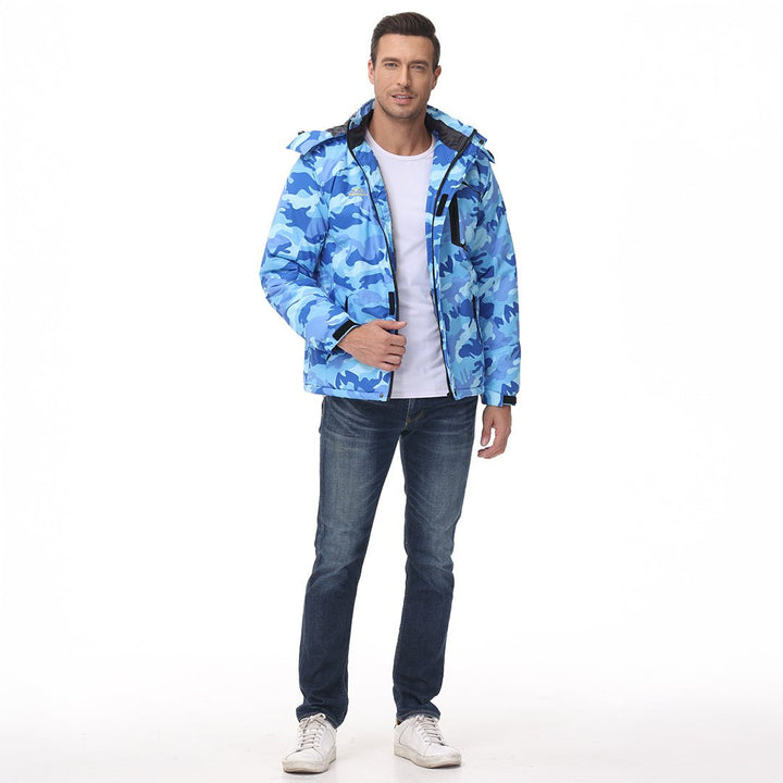 Wodoodporna kurtka narciarska dla mężczyzn z miękką podszewką z polaru i praktycznymi kieszeniami do sportów zimowych