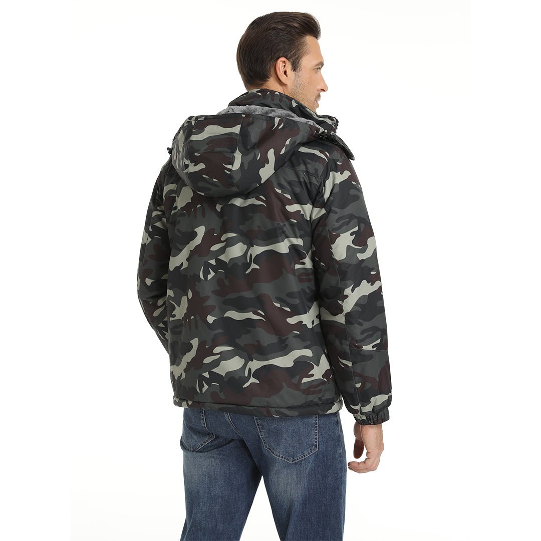 Wodoodporna kurtka narciarska dla mężczyzn z miękką podszewką z polaru i praktycznymi kieszeniami do sportów zimowych