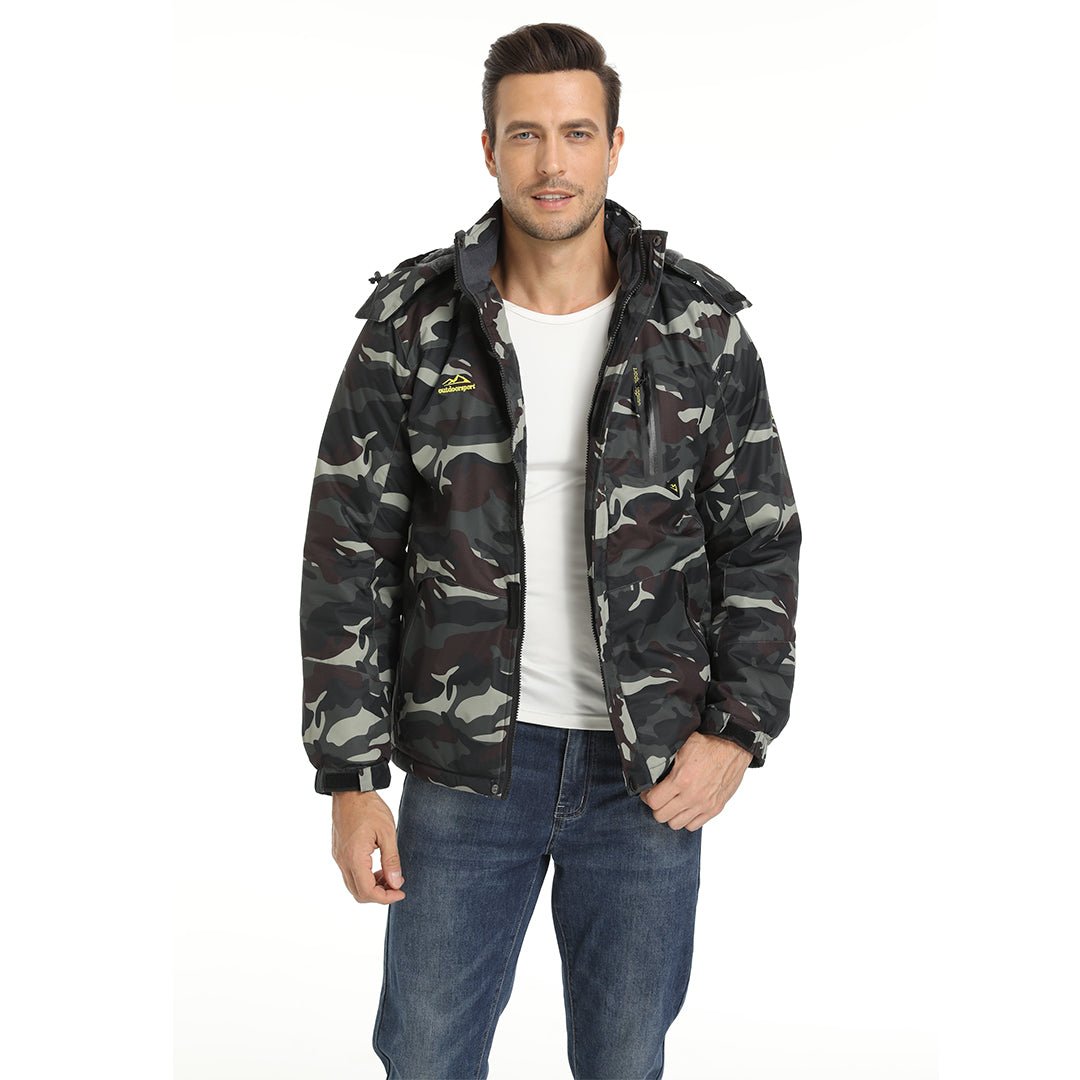 Wodoodporna kurtka narciarska dla mężczyzn z miękką podszewką z polaru i praktycznymi kieszeniami do sportów zimowych