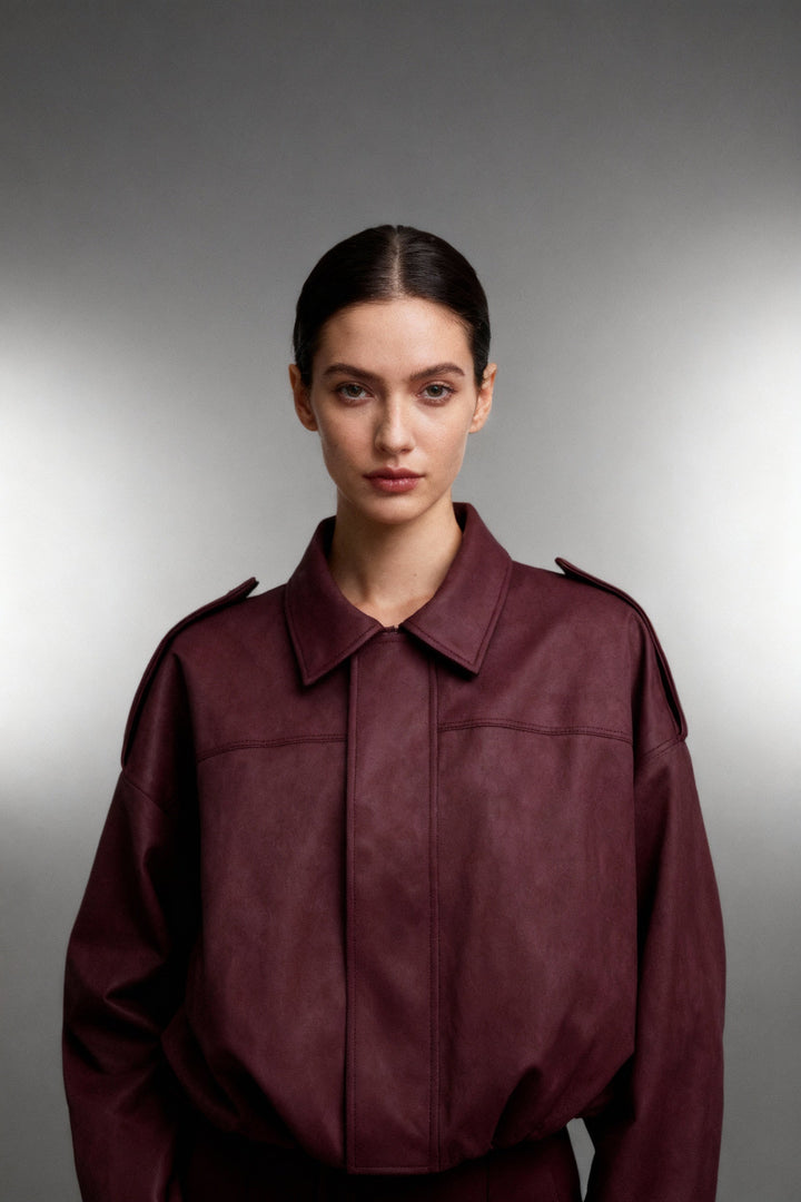 Noir Kort Bomberjakke | Elegant Suede-Look til Dame, Moderne & Stilfuld