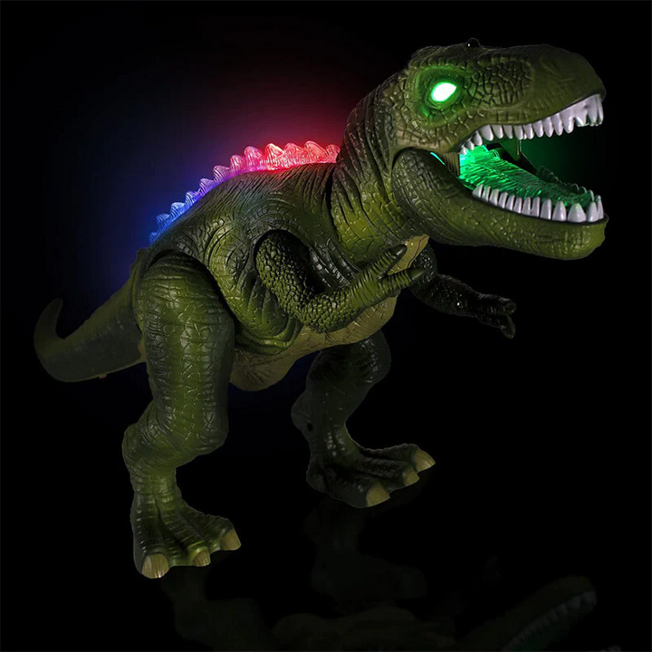 Brinquedo de dinossauro controlado remotamente com sons, luzes de LED e caminhada realista