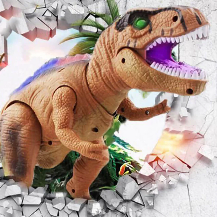 Brinquedo de dinossauro controlado remotamente com sons, luzes de LED e caminhada realista